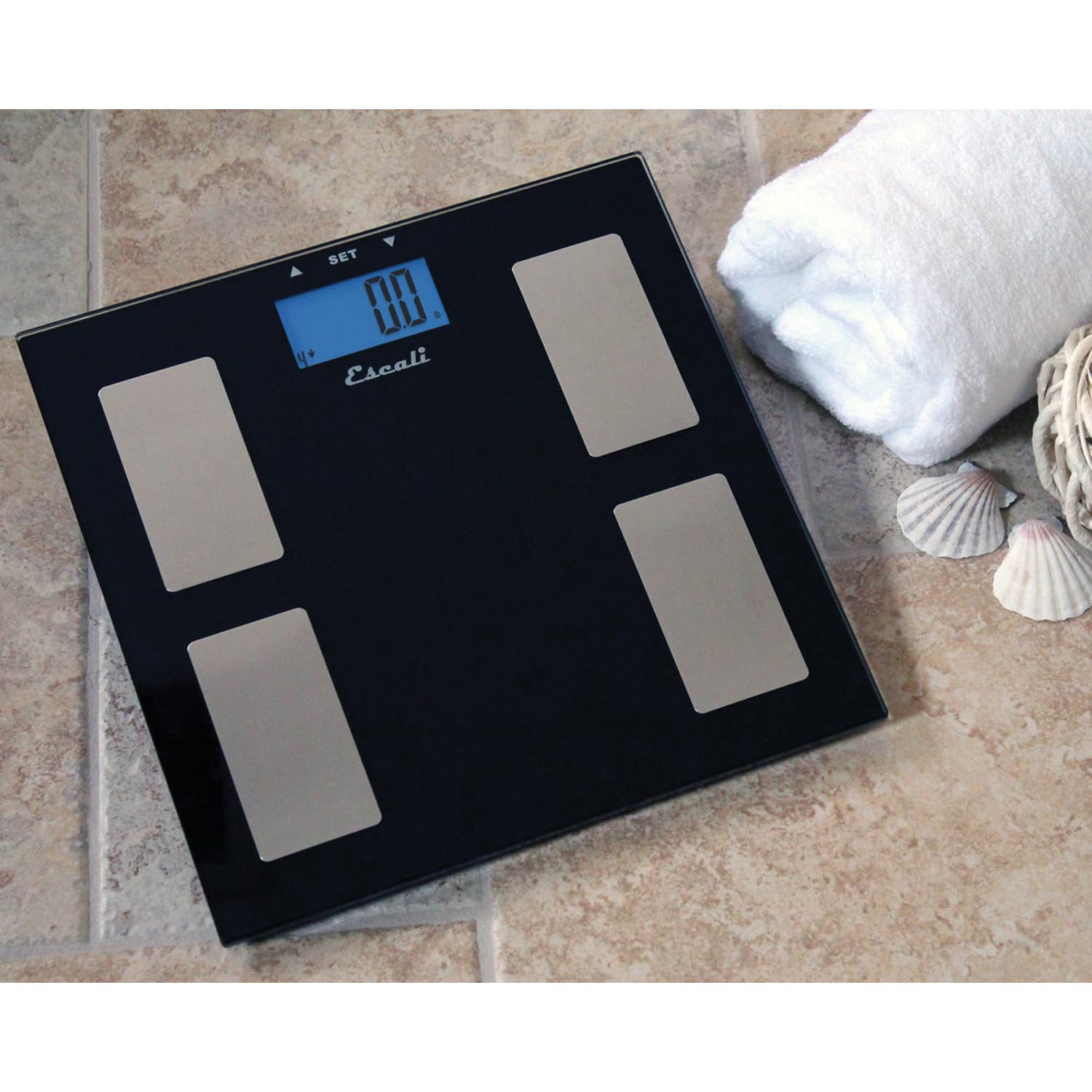 Escali Digital Glass Body Fat, Water and Muscle Mass Scale USHM180G - The  Home Depot
