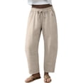 thumbnail image 2 of Kelon Womens Wide Leg Barrel Pants Drawstring Palazzo Pants Casual Beach Vacation Trousers with Pockets S-2XL, 2 of 6