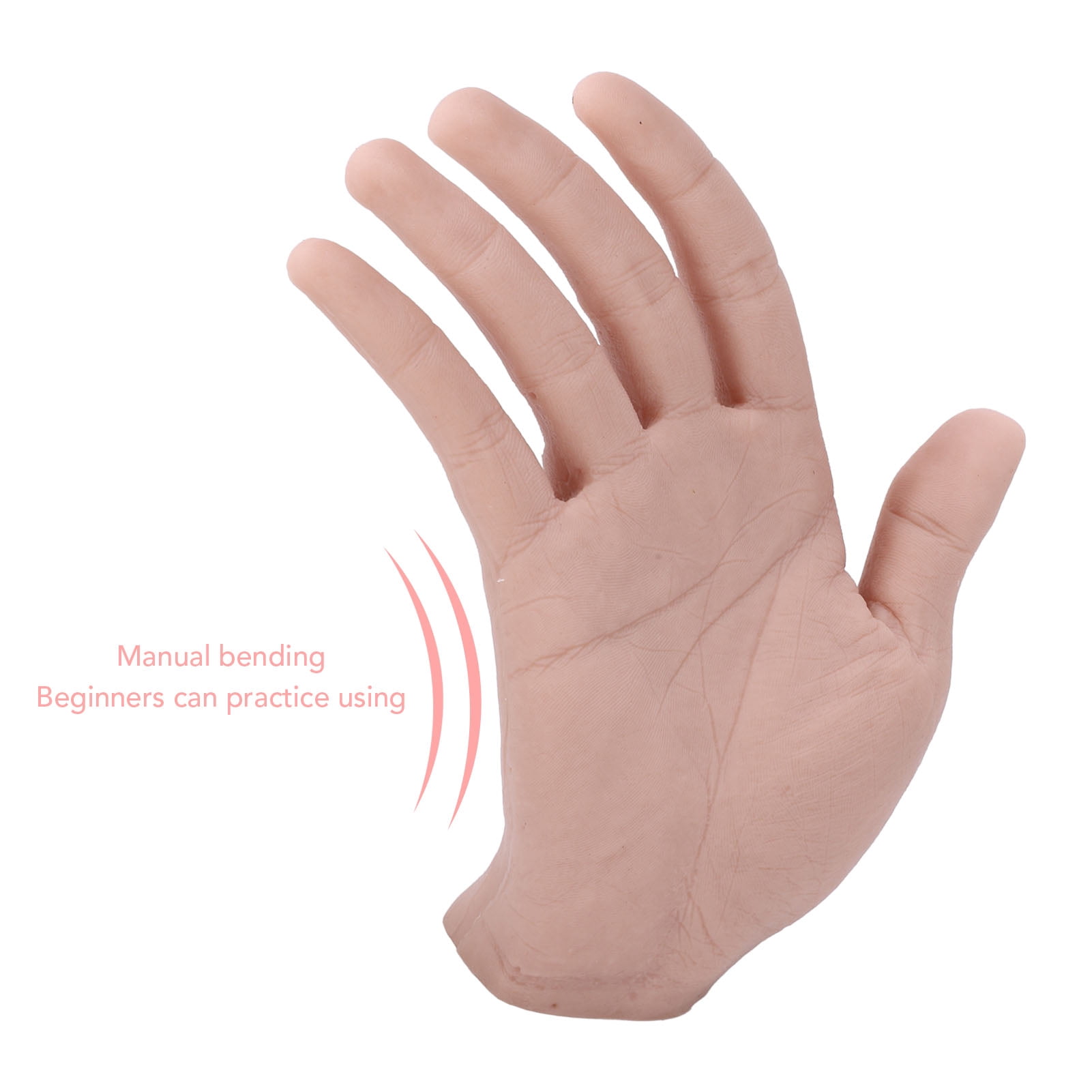 YAHHU Realistic Silicone Mannequin Training Hand for Nail Art Practice & Halloween Props, Flexible Bendable Right Hand Model, 7.87 inches / 20 cm