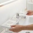 thumbnail image 2 of QualiVow Bathroom Sink Organizer, Over Faucet Storage Shelf for Kitchen and Bathroom, White Iron, 19.7 Inch, 2 of 6