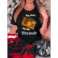 thumbnail image 1 of 1pc Women'S Casual Crew Neck T-Shirt with Geometric Credit Card Print, Polyester Knit Fabric, Medium Stretch, All-Season Comfort, Fashionable Short Sleeve Top, 1 of 6