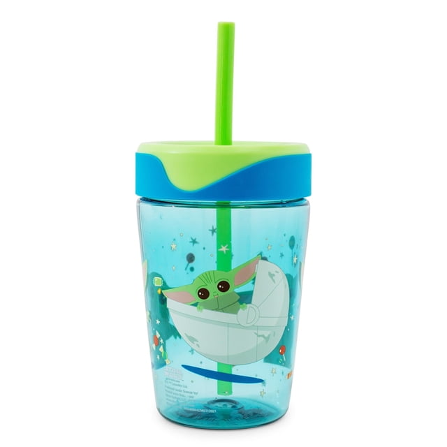 Vaso de viaje plateado Buffalo Star Wars The Mandalorian Grogu Kids de plástico, 530 ml