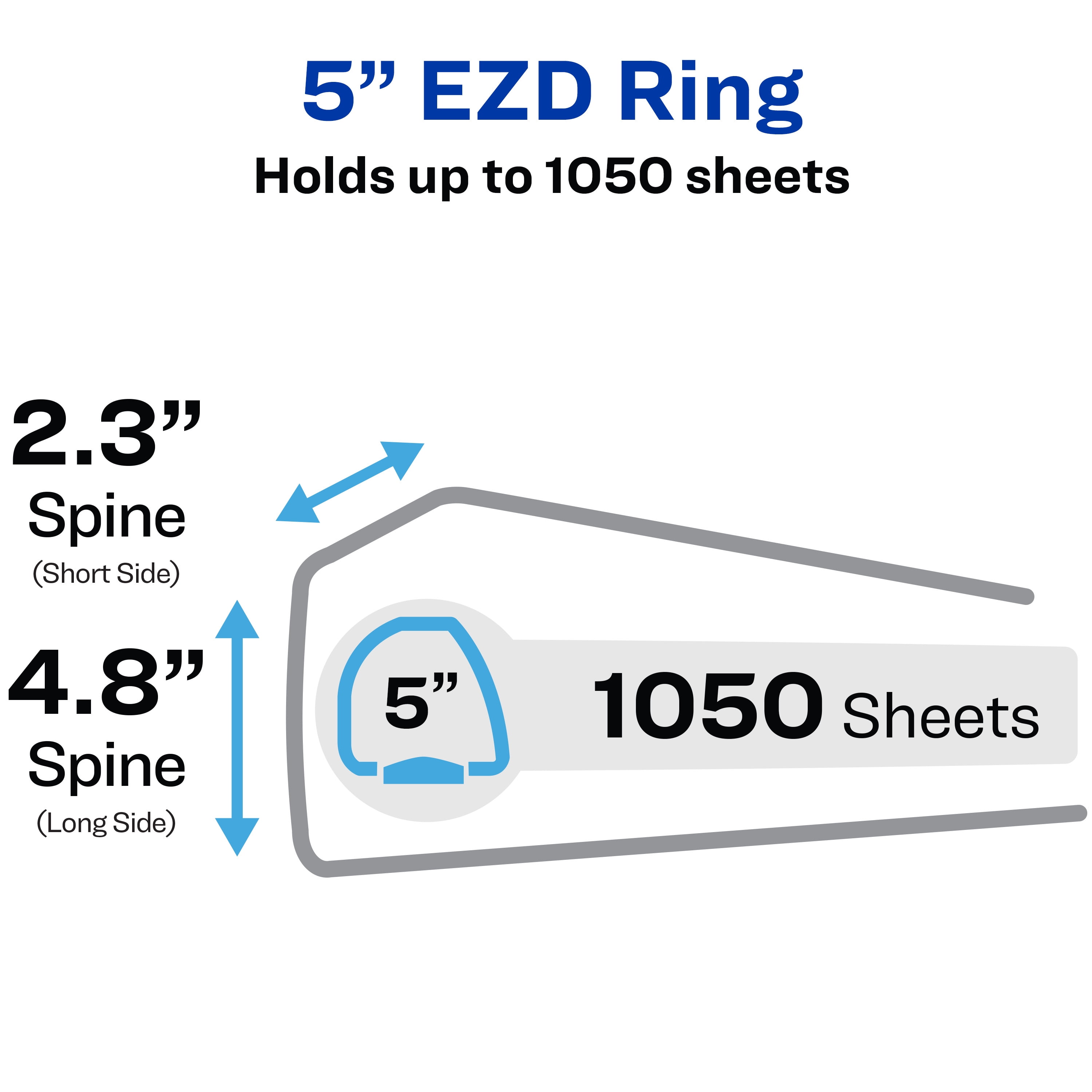 Avery Durable View Binder, 5 inch EZD Rings, Black (46039)