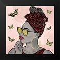 thumbnail image 2 of Prime, Marcus 20x20 Black Modern Framed Museum Art Print Titled - Crimson Leopard And Butterfly Fashion, 2 of 5