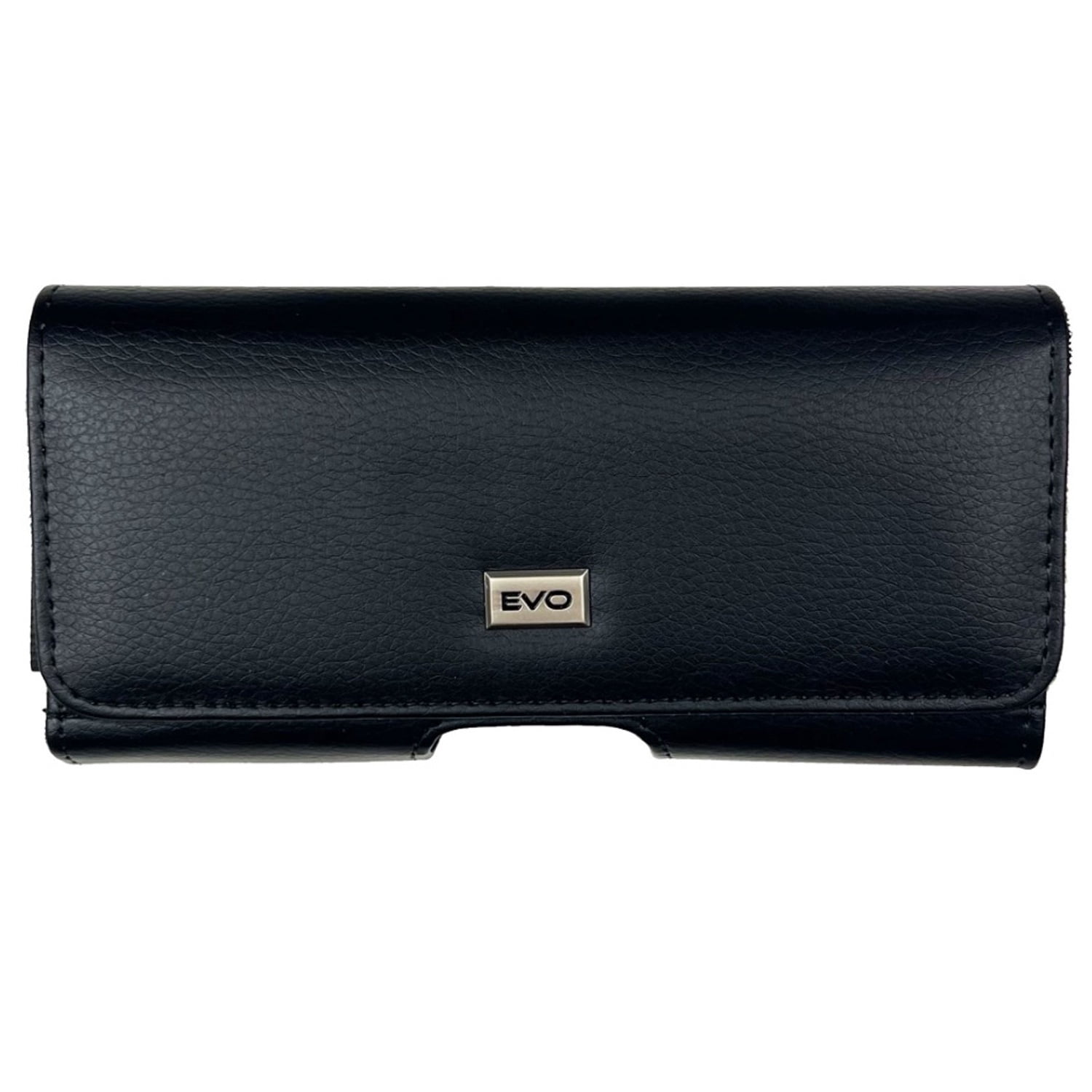 EVO Horizontal Leather Phone Holder with Classic Texture 6" - Black