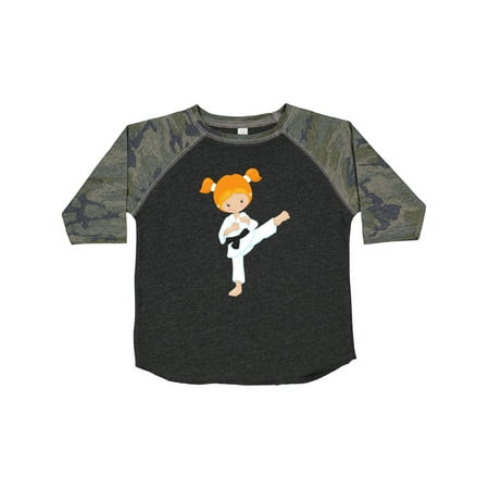 

Inktastic Karate Girl Cute Girl Orange Hair Black Belt Gift Toddler Toddler Girl T-Shirt