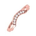 thumbnail image 3 of Mauli Jewels Rings for Women 0.05 Carat Round Diamond Curvy Wedding Band Prong-Setting 14K Solid Rose Gold, 3 of 7
