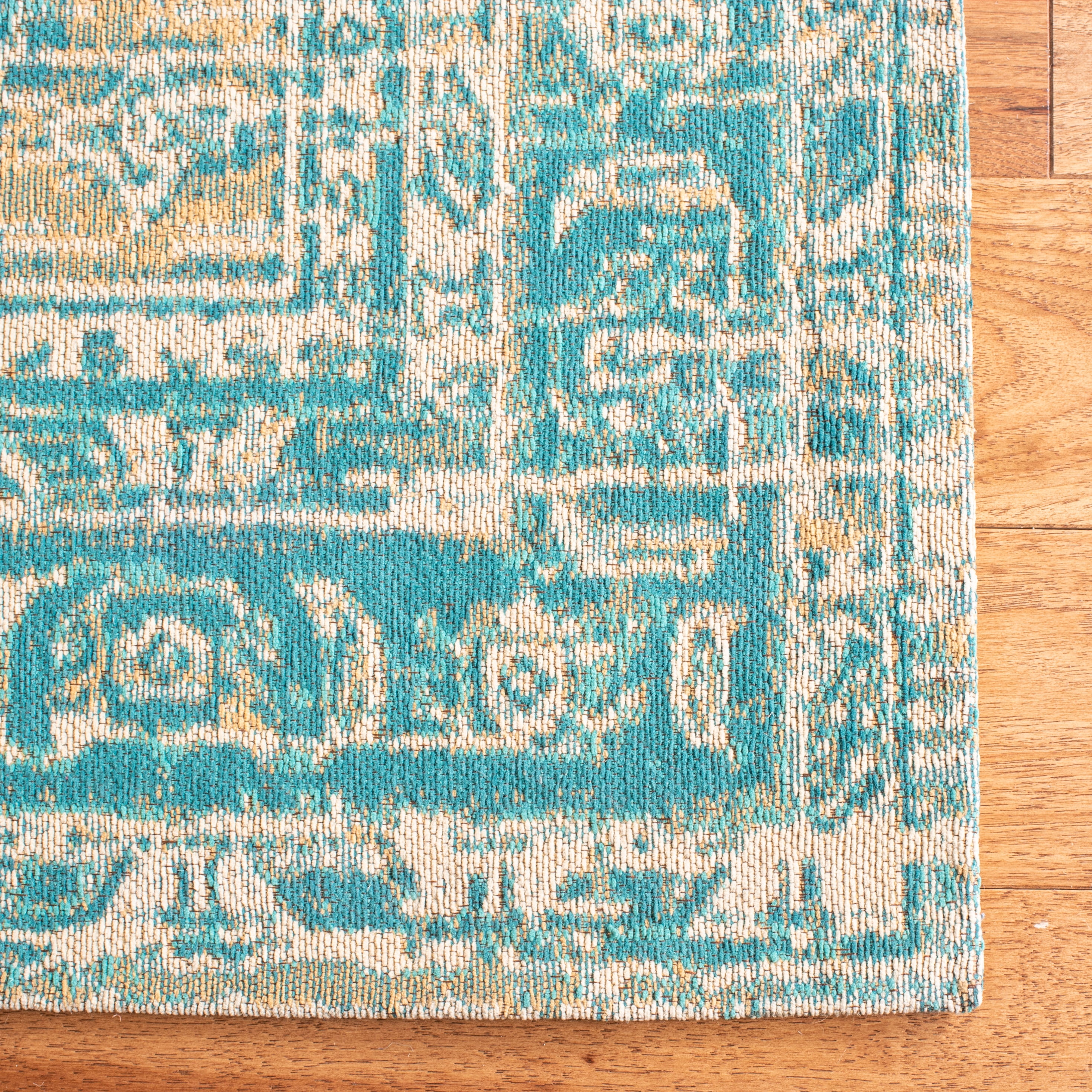 SAFAVIEH Classic Vintage Bedinn Overdyed Polyester Area Rug, Aqua, 5' x 8'