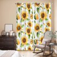 thumbnail image 3 of Yellow Sunflower Kitchen Curtains 96 Inch Length, Country Petals Floral Summer Spring Grommet Top Bedroom Living Room Curtains, Light Filtering Cafe Curtain Drapes 2 Panels Set 104''x96'', 3 of 9