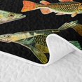 thumbnail image 5 of Meiyoeat Retro Fish Print Bed Spread Queen,Rustic Farmhouse Fishing Theme Queen Coverlet Set, 5 of 7