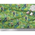thumbnail image 2 of Soimoi Polyester Crepe Fabric Leaves & Toucan Bird Print Sewing Fabric Yard 52 Inch Wide, 2 of 3