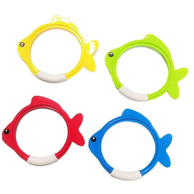 ZLight Diving Toys Colorful Fish Ring Fun Activities Underwater Swimming Games Pool Dive Rings For Kids Beach Swim Toys