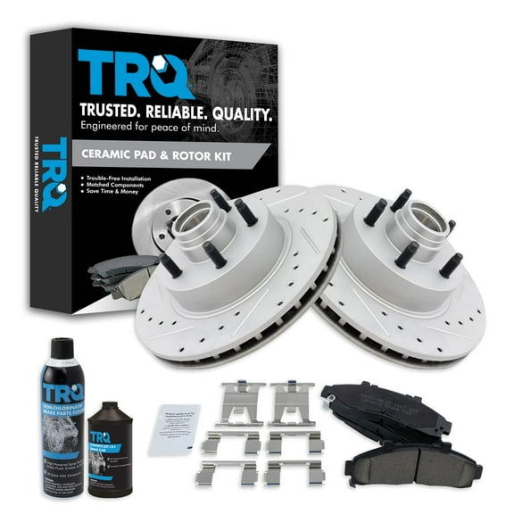 TRQ Premium Posi Ceramic Brake Pad Performance Rotor Kit Front Kit w/Chemicals BKA21505 Fits select: 1998-2002 FORD RANGER, 1995-2001 FORD EXPLORER