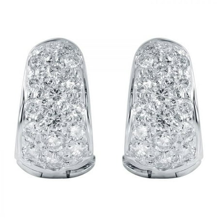 Ladies 2 Carat Diamond 18K White Gold Earrings
