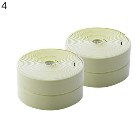 

2Pcs Anti-Mould Caulk Tape Tub Caulking Kitchen Strip Self-Adhesive Waterproof Sealing Tape for Kitchen Sink Toilet Bathroom Shower and Bathtub Floor Wall Edge