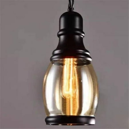 

Hi-Line Gift ZEL-006 Pendant Lamp - Glass and Metal Decoration - Iron Pothook Bar On Ceiling - 40W