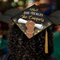 thumbnail image 2 of What She Tackles - Black Queen - Grad Cap Tassel Topper, 2 of 8