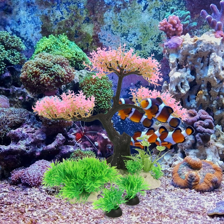 Fish Aquarium Tank Plants Decorations Decor Plant Tree Underwater Accessories  Artificial Betta Aquatic Grass Fake Live 