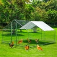 thumbnail image 3 of Outdoor Metal Chicken Coop Large Walk-in Poultry Cage Spire-Shaped Chicken Run with Waterproof and Anti-Ultraviolet Cover for Outside,Backyard and Farm ,13' L x 9.8' W x 6.4' H, 3 of 7