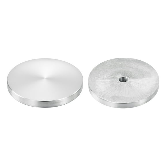M10 Thread 70mm Diameter Round Shape Aluminum Disc Hardware 2pack, Aluminum Circle Disc Glass Top Adapter, Silver