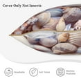 thumbnail image 3 of KLL Sea Shells Decorative Throw Pillow Covers Velvet Soft for Couch Sofa Bedroom Living Room Outdoor (No pillow core)- 18"x18", 3 of 5