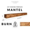 thumbnail image 4 of Luxe Surface 60 inch Floating Shelve Brown Burn Color Wood Fireplace Mantel, 4 of 6