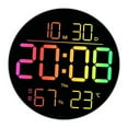 thumbnail image 4 of Reloj de pared digital con control remoto, colores RGB, despertador Dst con luz nocturna para dormitorio, sala de estar, regalo de inauguración de, 4 of 8