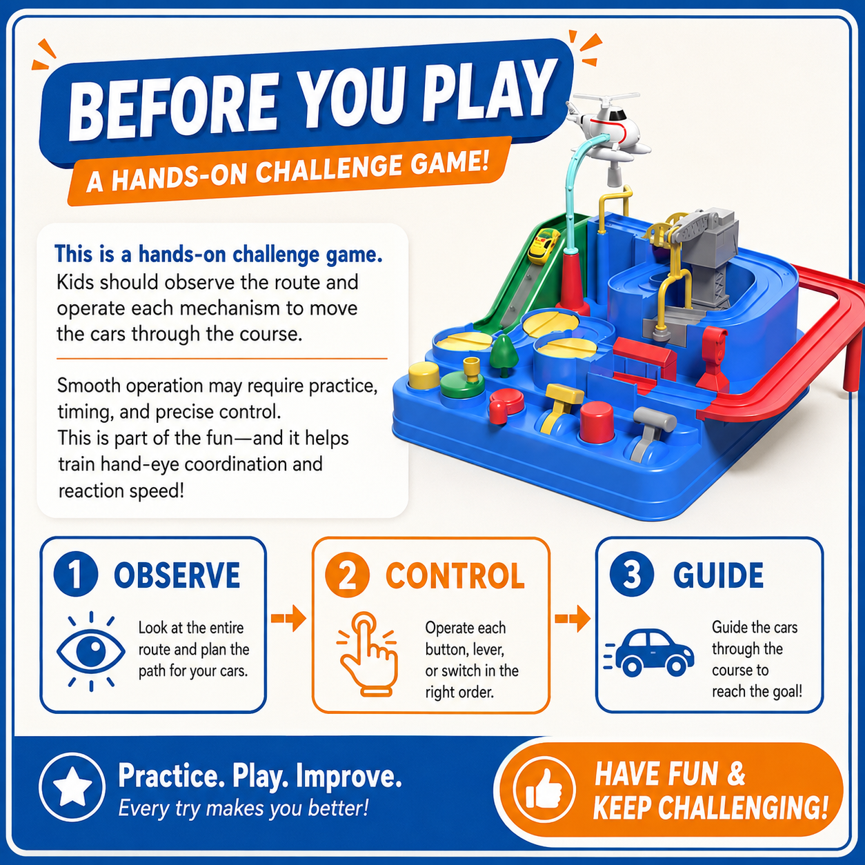 Lucky Doug Blue Race Car Track Adventure Playset photo 6