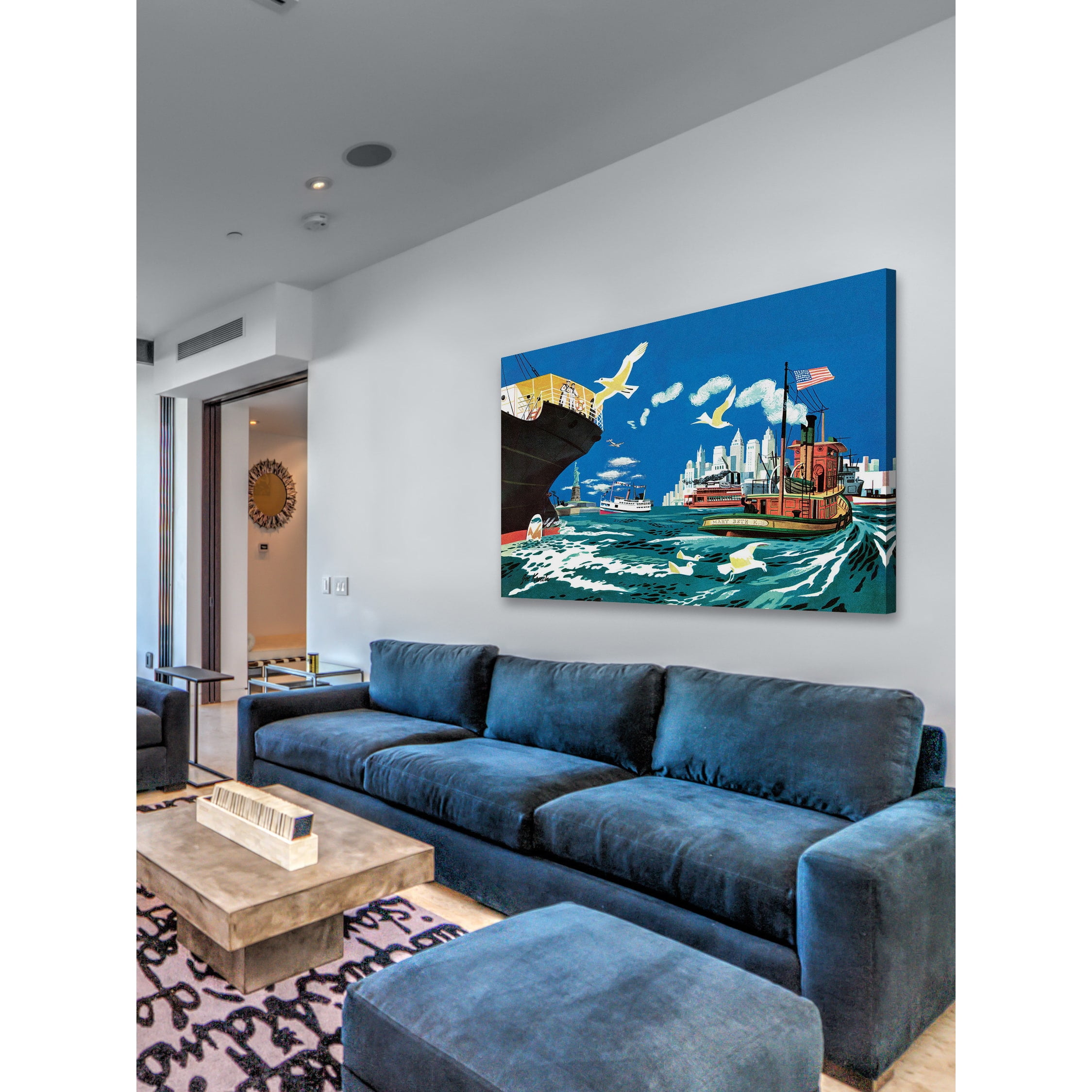 "Sea Port" Painting Print on Wrapped Canvas