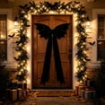 thumbnail image 2 of Clearance Black Bat Bow, Gothic Large Velvet Ribbon Bow for Fall Porch Wreath Fence Wall, 1 Pack, 2 of 11