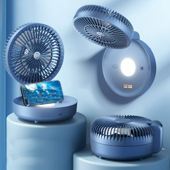 Vrorvz Portable Mini Folding USB Fan Lightweight Rechargeable Battery Powered Cool Table Fan Hangable Desk Fan Suit for Office Travel Room House with Adjustable Speed