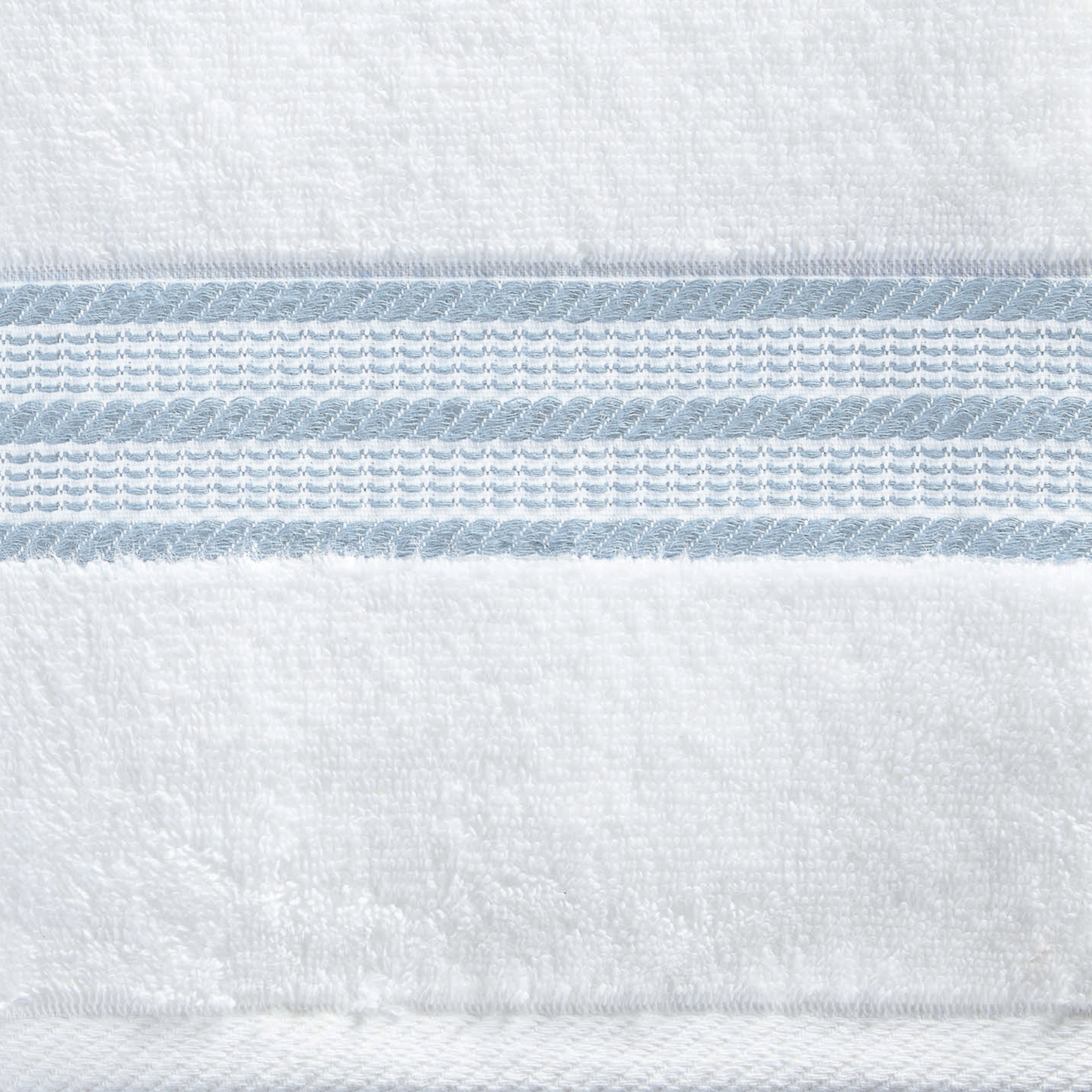 White towel with blue stripe hotsell