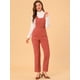 thumbnail image 3 of INSPIRE CHIC Pantalones de tirantes de pana con espalda elástica informal para mujer Jengibre XL, 3 of 6