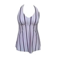 thumbnail image 1 of Traje de Baño Ocean Pacific para Mujer Tankini con Cuello Halter, Amplio Estampado a Rayas Multicolor Talla EG 2 Piezas, 1 of 4