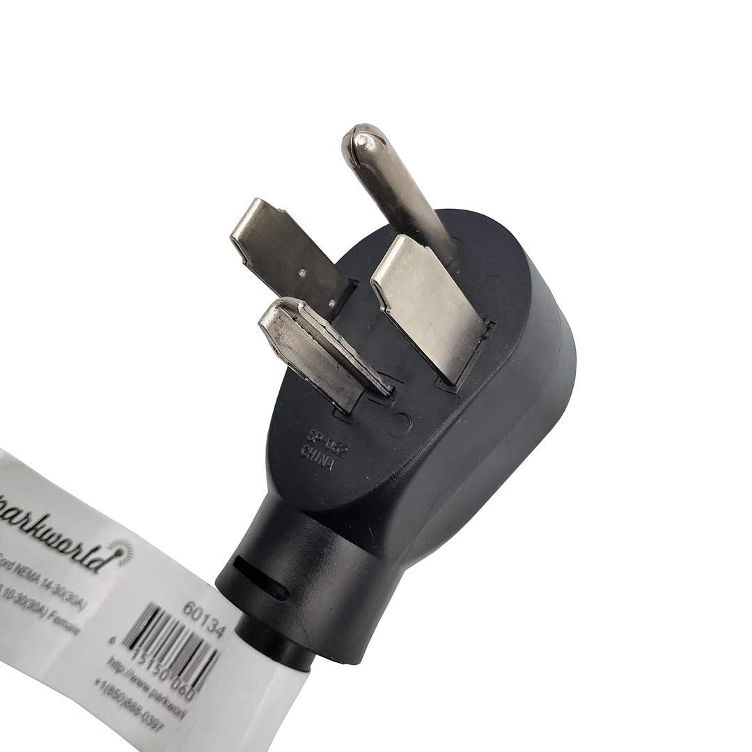 Parkworld 60134 Dryer Adapter Cord NEMA 14-30P Male to 10-30R Female, 30A, 250V, 1.5FT