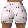 thumbnail image 2 of Haiem Cute Panda No Front Seam Biker Shorts for Women Yoga Workout Gym Bike Shorts with Tummy Control Moisture-Wicking-XX-Large, 2 of 9