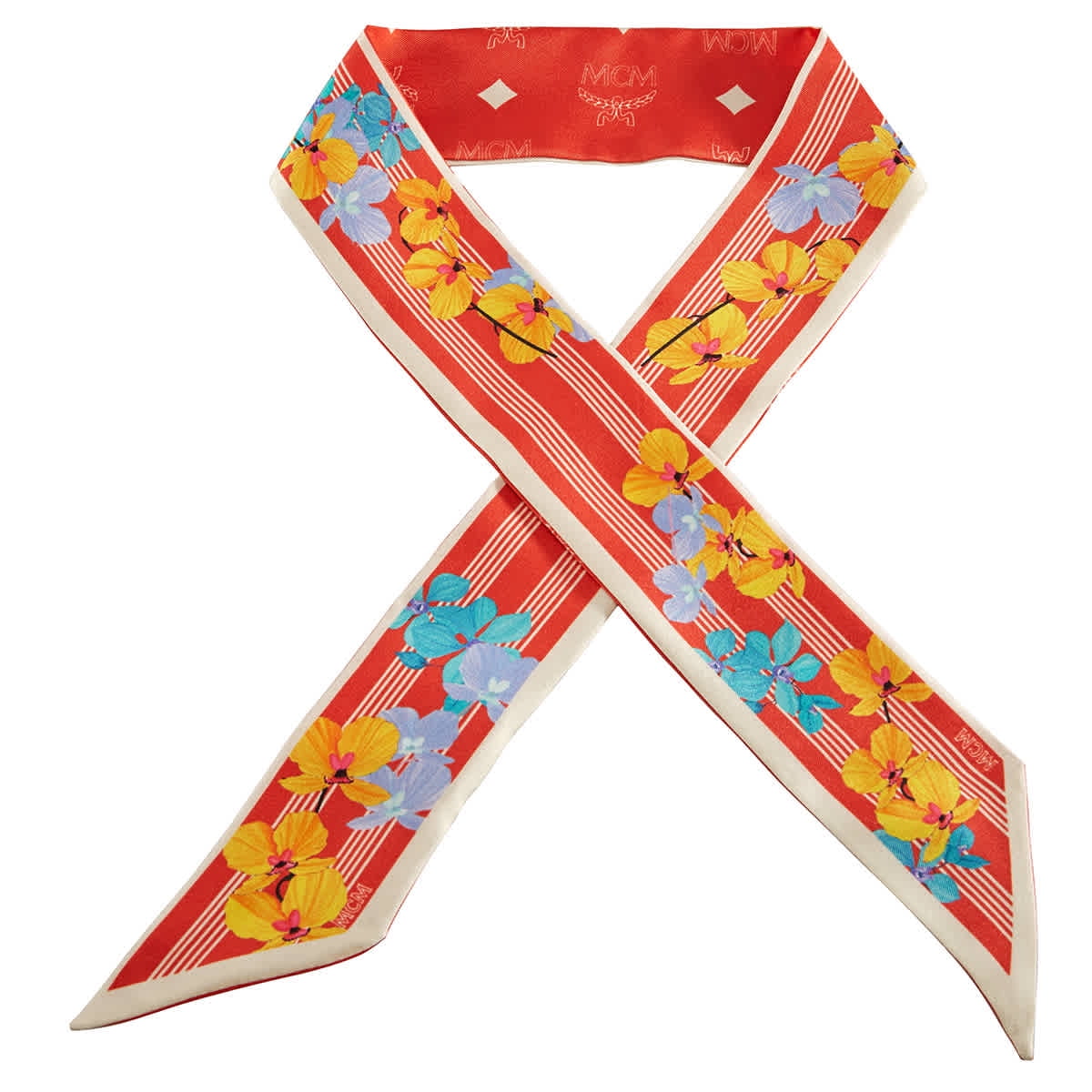 MCM Visetos Floral Twilly Silk Scarf - Walmart.com