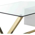 thumbnail image 7 of Pemberly Row Small Glass & Polished Steel Desk in Gold/White and Clear, 7 of 7