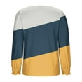 thumbnail image 5 of Womens Fall Clothes, Long Sleeve Shirts for Women Fashion Loose Fit Color Patchwork Square Neck T-Shirts Basic Tops, 5 of 5