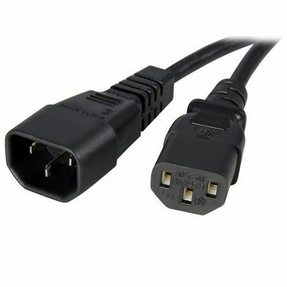 3 ft 14AWG Computer Power Cord Extension - C14 to C13 Power Cable