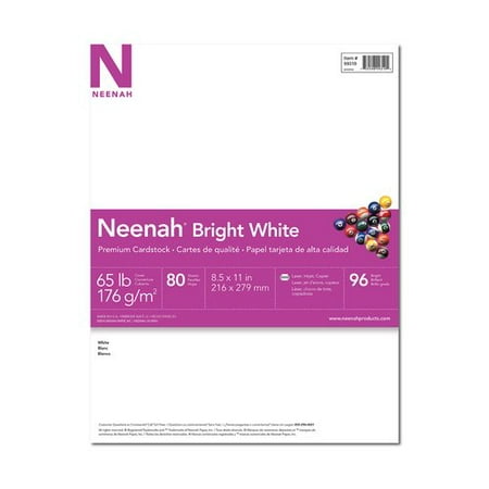 Neenah Bright White Cardstock, 8.5 x 11, 65 lb., 80