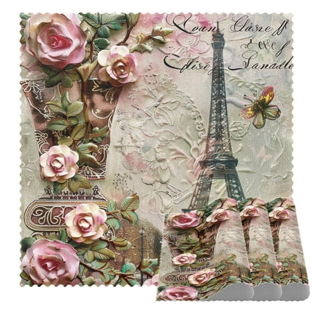 

Placemats Set of 4 Non Slip Washable Table Placemats Eiffel Towerparis Postcard