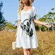 thumbnail image 4 of Vestido de manga corta con cabeza de lémur, vestido largo para mujer, vestido de fiesta, vestidos de novia para mujer, 4 of 7