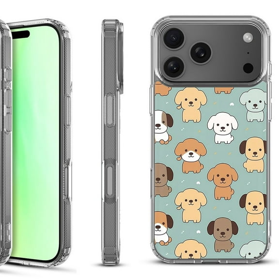 For iPhone 17 Pro Shockproof Protective Phone Case, by OneToughShield - Puppies