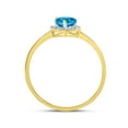 thumbnail image 5 of 10k Yellow Gold Pear Blue Topaz And Diamond Ring, 5 of 8