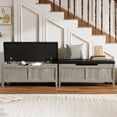 thumbnail image 3 of Qinaqin 39.4 inch de Profundidad Madera Almacenamiento Bench U Shaped Cut Out Pull Seguridad cm Alturainge Seat Cojín para Entryway Dormitorio Living Sala Supports 260 LBS, 3 of 7