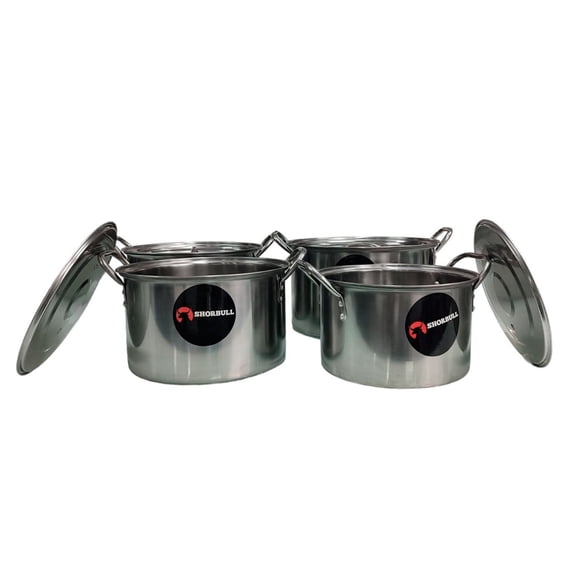 Juego de ollas con tapa Acero Inoxidable 8 pz Shorbull