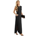 thumbnail image 4 of Vestido largo maxi de verano GRECERELLE, holgado, con abertura lateral, negro, talla L, 4 of 6