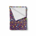 thumbnail image 2 of Carnival Soft Flannel Fleece Throw Blanket, Brazilian and Map Flag Samba Dancer Beach Cup Flowers, Cozy Plush for Indoor and Outdoor Use, 60" x 80", Dark Violet Multicolor, by Ambesonne, 2 of 6