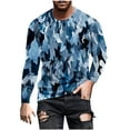 thumbnail image 2 of Blusas y camisas de manga larga con cuello redondo para hombre, blusa informal de manga larga con cuello redondo y estampado para hombre, 2 of 5